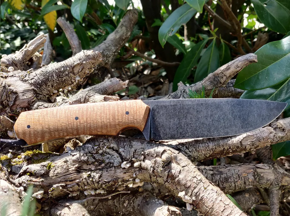 Couteau de camp artisanal full stonewash – Atelier sous l’éclipse