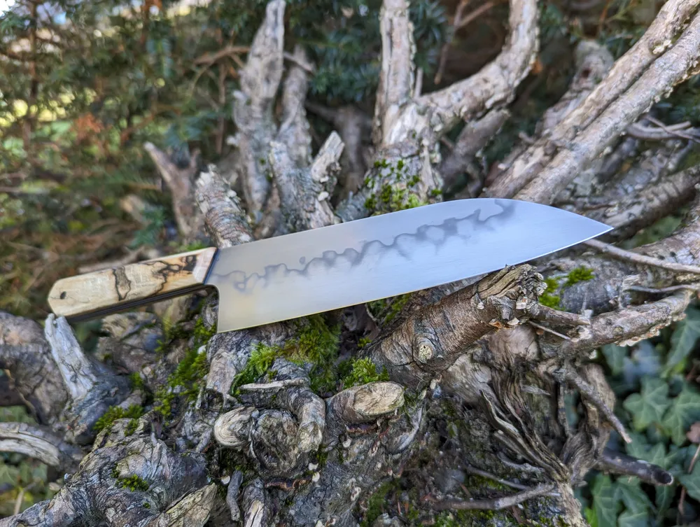 Couteau artisanal Gyuto zoom lame hamon – Atelier sous l’éclipse