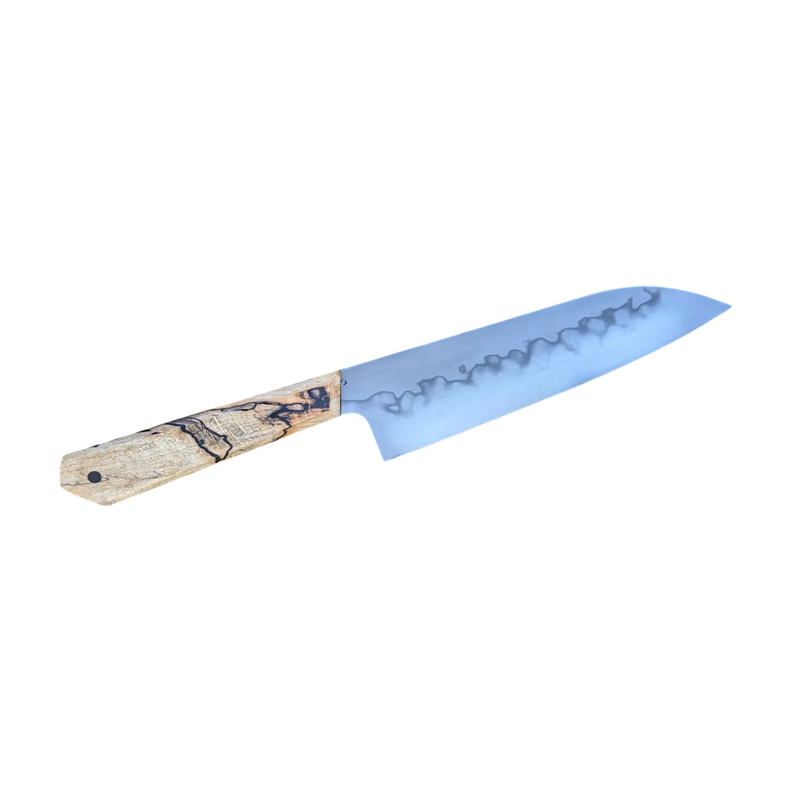 Couteau de cuisine Gyuto Atelier sous l'éclipse C125U hamon hêtre échauffé stabilisé